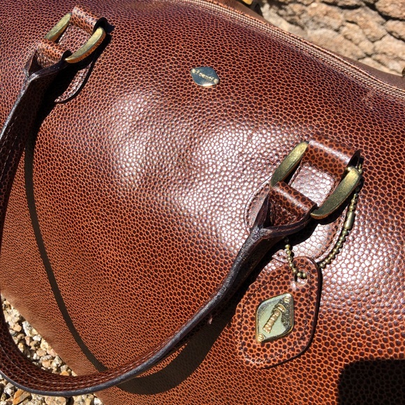 I Santi VTG Pebble Leather Duffel Bag Weekender 💼 - Picture 11 of 12